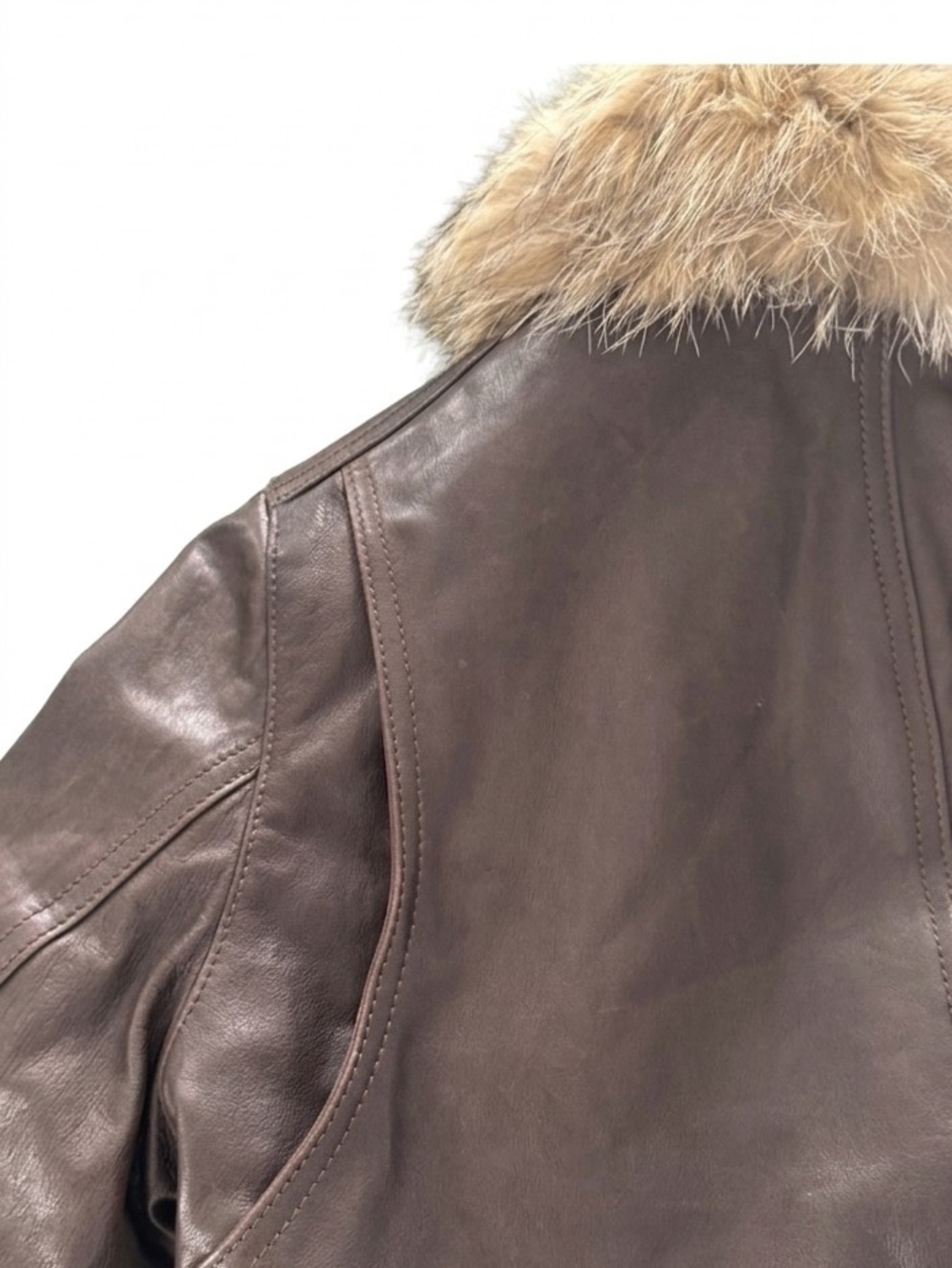 RARE Vintage Coach 2006 Legacy Leather Bomber Jacket Turnlock Fur 10 Fits 8 - Picture 6 of 15